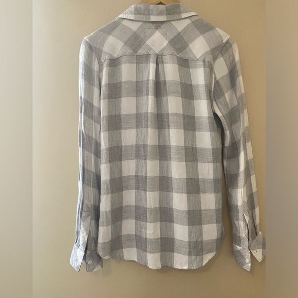Rails Hunter plaid button down-white & grey - Picture 3 of 4